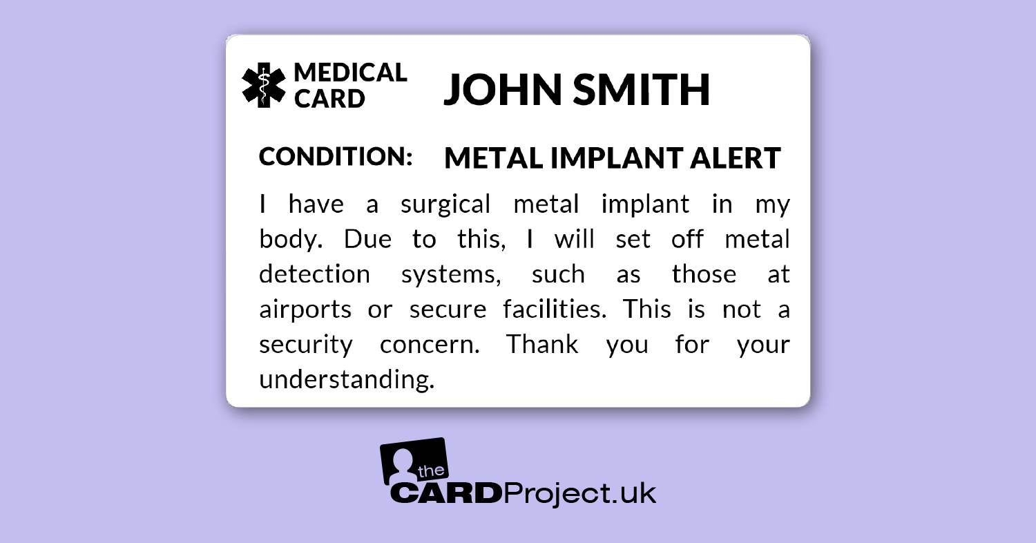 Metal Implant Mono ID Card  (FRONT)
